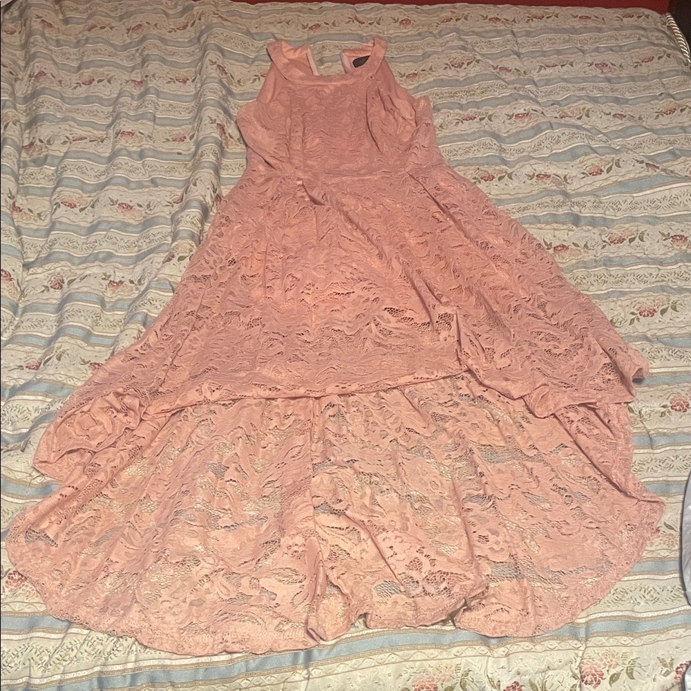 Elegant Lace Pink Dress